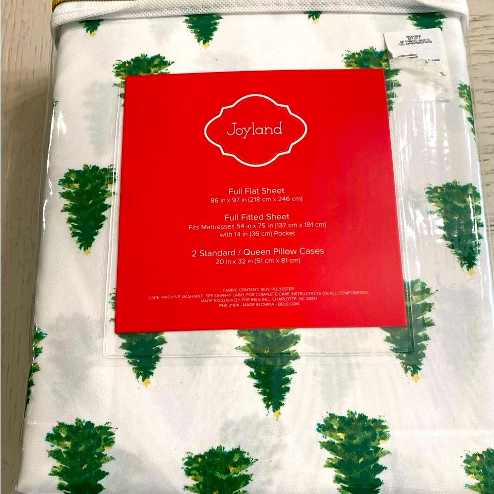 Joyland Christmas Trees Holiday Soft Microfiber Wrinkle Free Full Sheet Set